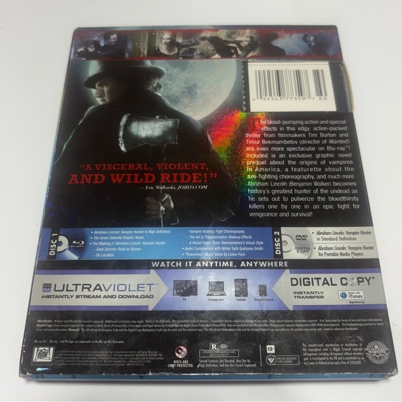 Abraham Lincoln: Vampire Hunter. Blu-ray, DVD, Digital Code combo pack - Picture 2 of 3